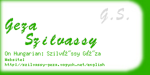 geza szilvassy business card